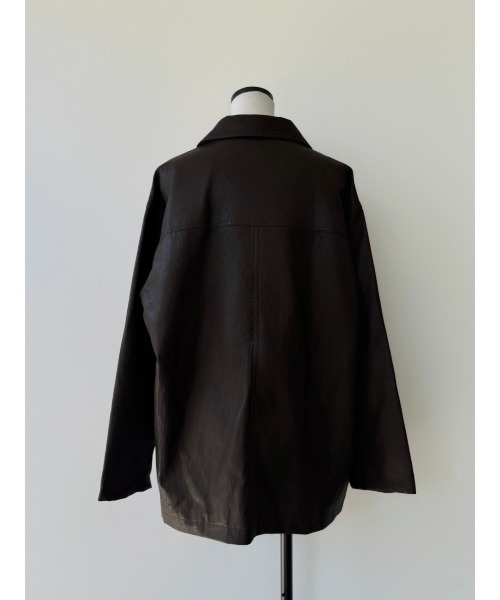 miies miim(ミーエスミーム)の「soft leather over jacket(テーラードジャケット・レディース・ブラウン/ブラック・FREE)」の4枚目の写真