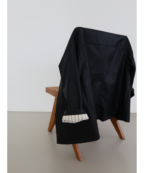 miies miim(ミーエスミーム)の「soft leather over jacket(テーラードジャケット・レディース・ブラウン/ブラック・FREE)」の6枚目の写真