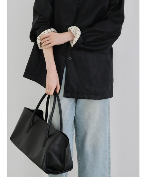 miies miim(ミーエスミーム)の「soft leather over jacket(テーラードジャケット・レディース・ブラウン/ブラック・FREE)」の12枚目の写真