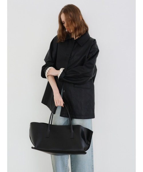 miies miim(ミーエスミーム)の「soft leather over jacket(テーラードジャケット・レディース・ブラウン/ブラック・FREE)」の13枚目の写真