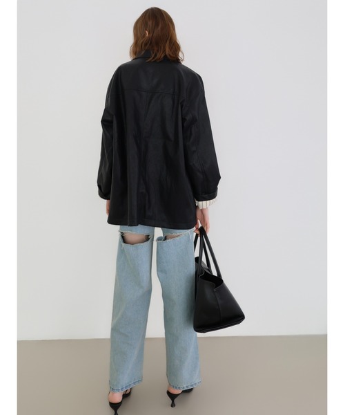 miies miim(ミーエスミーム)の「soft leather over jacket(テーラードジャケット・レディース・ブラウン/ブラック・FREE)」の16枚目の写真