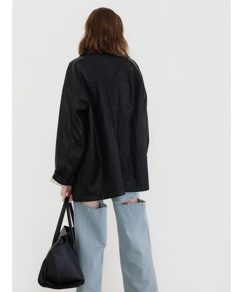 miies miim(ミーエスミーム)の「soft leather over jacket(テーラードジャケット・レディース・ブラウン/ブラック・FREE)」の15枚目の写真