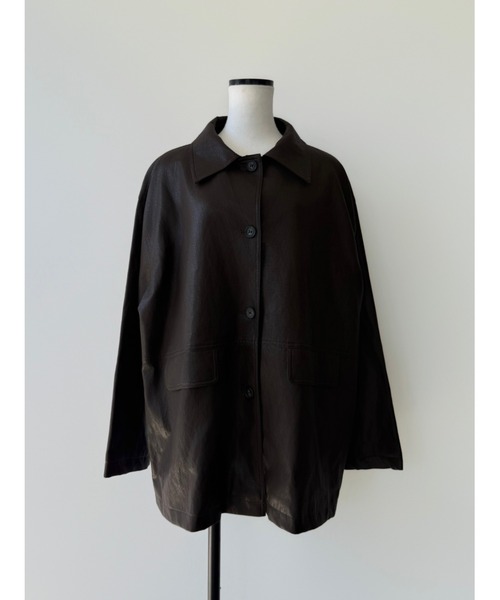 miies miim(ミーエスミーム)の「soft leather over jacket(テーラードジャケット・レディース・ブラウン/ブラック・FREE)」の18枚目の写真