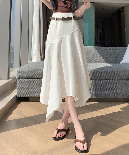 ONEP STAR（ワンピスター）の「アシンメトリーフレアスカート（スカート・レディース・ダークブルー/オフホワイト・SMALL/MEDIUM/LARGE/X-LARGE）」の11枚目の写真