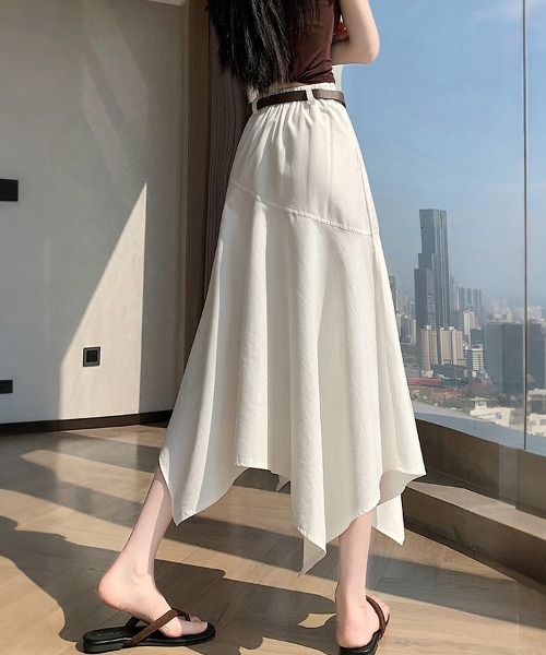 ONEP STAR（ワンピスター）の「アシンメトリーフレアスカート（スカート・レディース・ダークブルー/オフホワイト・SMALL/MEDIUM/LARGE/X-LARGE）」の12枚目の写真