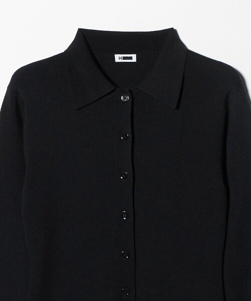 H BEAUTY&YOUTH UNITED ARROWS(エイチビューティーアンドユースユナイテッドアローズ)の「<H>リブ ポロカラー ニットワンピース(ワンピース・レディース・ダークグリーン・FREE)」の14枚目の写真