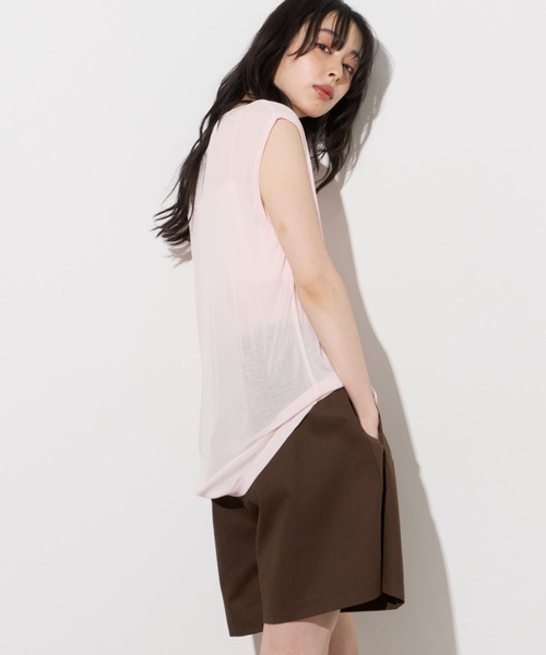 Unitage(ユニテージ)の「ヘンリーネックシアーノースリトップス(Tシャツ/カットソー・レディース・ホワイト/グレー/ピンク/レッド・FREE)」の10枚目の写真