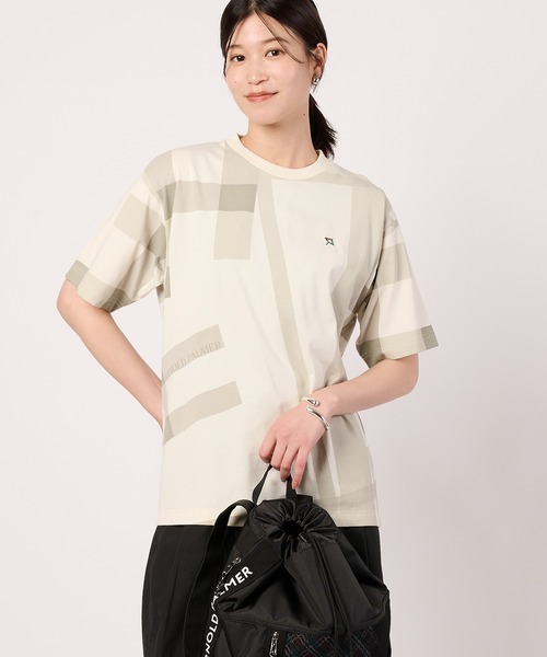 Arnold Palmer(アーノルドパーマー)の「シェア ランダムチェック Tシャツ(Tシャツ/カットソー・レディース・チャコールグレー/ホワイト/ブルー・L/M/S/XS/LL)」の2枚目の写真