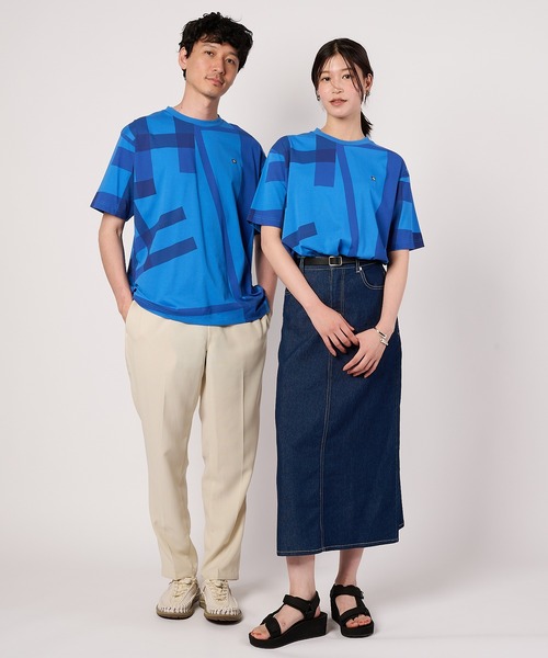 Arnold Palmer(アーノルドパーマー)の「シェア ランダムチェック Tシャツ(Tシャツ/カットソー・レディース・チャコールグレー/ホワイト/ブルー・L/M/S/XS/LL)」の5枚目の写真