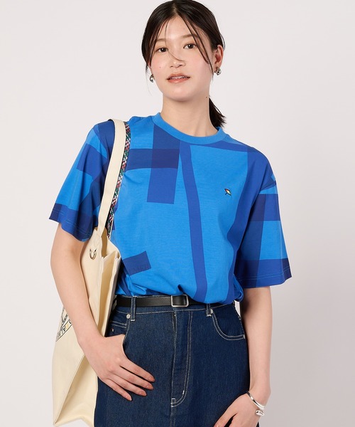 Arnold Palmer(アーノルドパーマー)の「シェア ランダムチェック Tシャツ(Tシャツ/カットソー・レディース・チャコールグレー/ホワイト/ブルー・L/M/S/XS/LL)」の12枚目の写真
