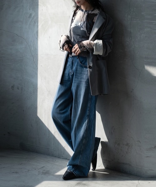antiqua(アンティカ)の「シアーメッシュ アート柄 トップス(その他トップス・レディース・マルチ・ONESIZE)」の4枚目の写真
