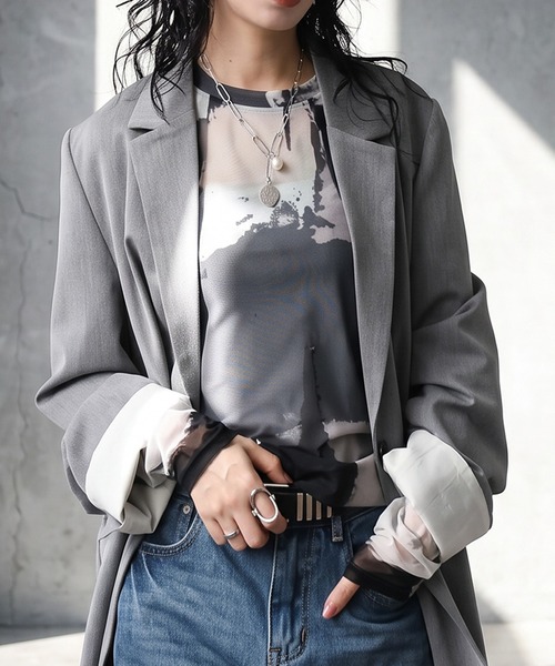 antiqua(アンティカ)の「シアーメッシュ アート柄 トップス(その他トップス・レディース・マルチ・ONESIZE)」の5枚目の写真
