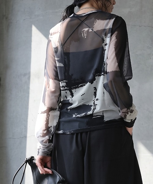 antiqua(アンティカ)の「シアーメッシュ アート柄 トップス(その他トップス・レディース・マルチ・ONESIZE)」の7枚目の写真