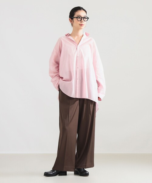 Demi-Luxe BEAMS（デミルクス ビームス）の「AK+1 / コットンボイル ストライプ シャツ（シャツ/ブラウス・レディース・ピンク/サックスブルー・ONE SIZE）」の5枚目の写真
