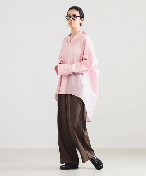 Demi-Luxe BEAMS（デミルクス ビームス）の「AK+1 / コットンボイル ストライプ シャツ（シャツ/ブラウス・レディース・ピンク/サックスブルー・ONE SIZE）」の7枚目の写真
