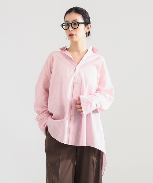 Demi-Luxe BEAMS（デミルクス ビームス）の「AK+1 / コットンボイル ストライプ シャツ（シャツ/ブラウス・レディース・ピンク/サックスブルー・ONE SIZE）」の8枚目の写真