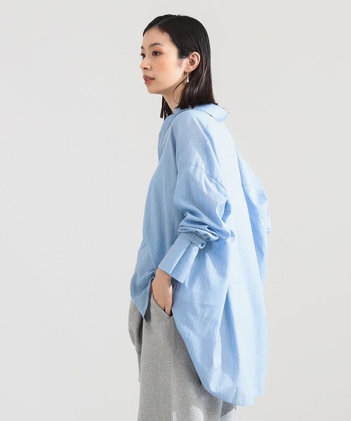 Demi-Luxe BEAMS（デミルクス ビームス）の「AK+1 / コットンボイル ストライプ シャツ（シャツ/ブラウス・レディース・ピンク/サックスブルー・ONE SIZE）」の13枚目の写真