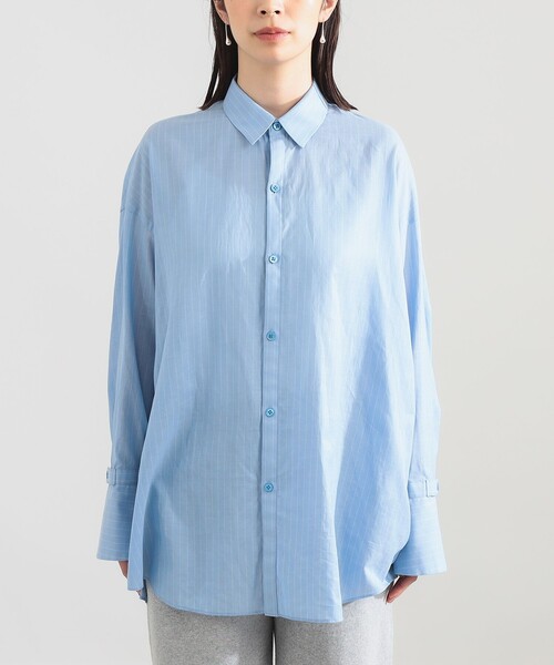 Demi-Luxe BEAMS（デミルクス ビームス）の「AK+1 / コットンボイル ストライプ シャツ（シャツ/ブラウス・レディース・ピンク/サックスブルー・ONE SIZE）」の14枚目の写真