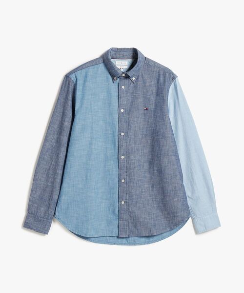 TOMMY HILFIGER(トミーヒルフィガー)の「シャンブレーブロッキングボタンダウンシャツ(シャツ/ブラウス・メンズ・ブルー・SMALL/X-LARGE/MEDIUM/LARGE)」の5枚目の写真