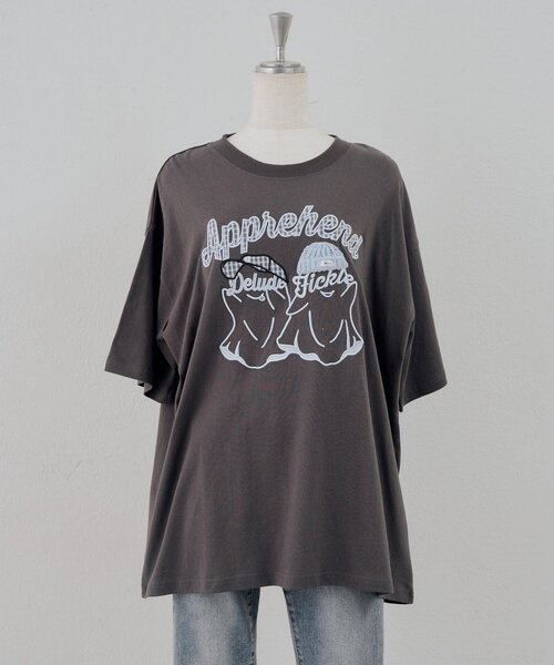 Another Branch olive des olive(アナザーブランチオリーブデオリーブ)の「オバケブラザーズBIGTee(Tシャツ/カットソー・レディース・オフホワイト/スミクロ/ピンク/アイボリー・FREE)」の4枚目の写真