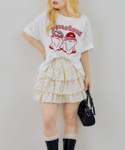 Another Branch olive des olive(アナザーブランチオリーブデオリーブ)の「オバケブラザーズBIGTee(Tシャツ/カットソー・レディース・オフホワイト/スミクロ/ピンク/アイボリー・FREE)」の18枚目の写真