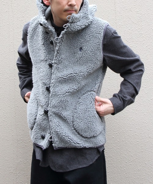 GYMPHLEX(ジムフレックス)の「Gymphlex/ジムフレックス ボアフーデッドベスト BOA HOODED VEST J-1069 BOA(ベスト・レディース・ライトベージュ/ヘザーグレー/ネイビー・L/16/M)」の14枚目の写真