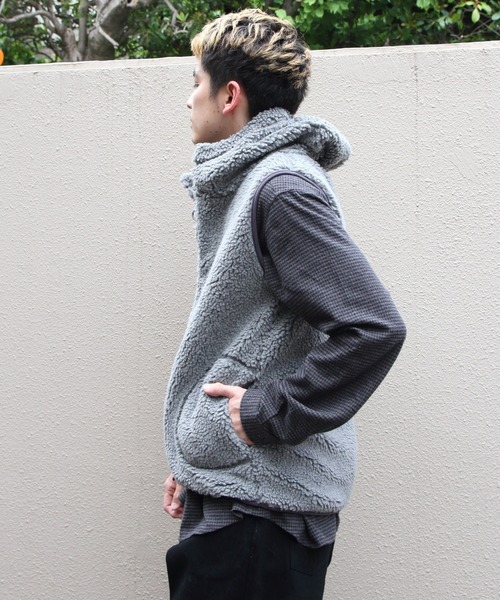 GYMPHLEX(ジムフレックス)の「Gymphlex/ジムフレックス ボアフーデッドベスト BOA HOODED VEST J-1069 BOA(ベスト・レディース・ライトベージュ/ヘザーグレー/ネイビー・L/16/M)」の15枚目の写真