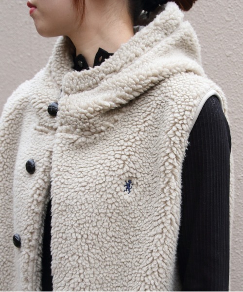 GYMPHLEX(ジムフレックス)の「Gymphlex/ジムフレックス ボアフーデッドベスト BOA HOODED VEST J-1069 BOA(ベスト・レディース・ライトベージュ/ヘザーグレー/ネイビー・L/16/M)」の22枚目の写真