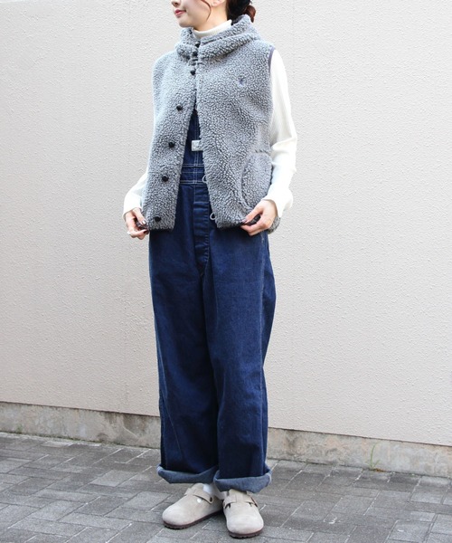GYMPHLEX(ジムフレックス)の「Gymphlex/ジムフレックス ボアフーデッドベスト BOA HOODED VEST J-1069 BOA(ベスト・レディース・ライトベージュ/ヘザーグレー/ネイビー・L/16/M)」の9枚目の写真