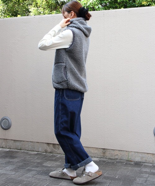 GYMPHLEX(ジムフレックス)の「Gymphlex/ジムフレックス ボアフーデッドベスト BOA HOODED VEST J-1069 BOA(ベスト・レディース・ライトベージュ/ヘザーグレー/ネイビー・L/16/M)」の10枚目の写真