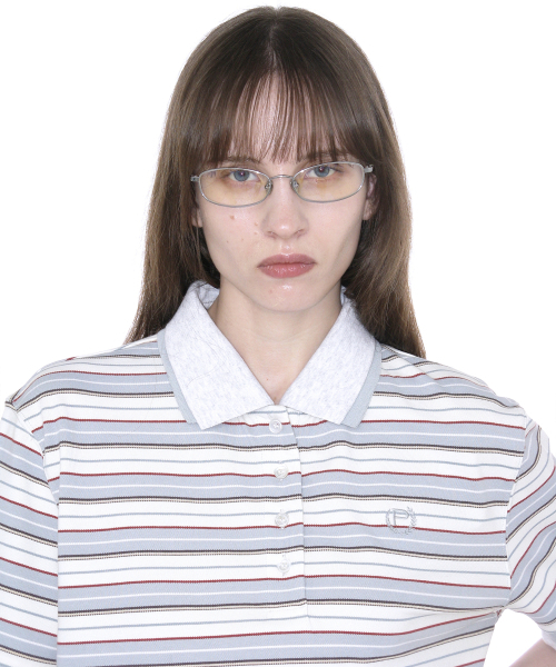 PARTIMENTO WOMEN（パルティメントウィメン）の「ダブルレイヤードストライプポロTシャツ_スカイ（ポロシャツ・レディース・その他・SMALL/MEDIUM）」の8枚目の写真