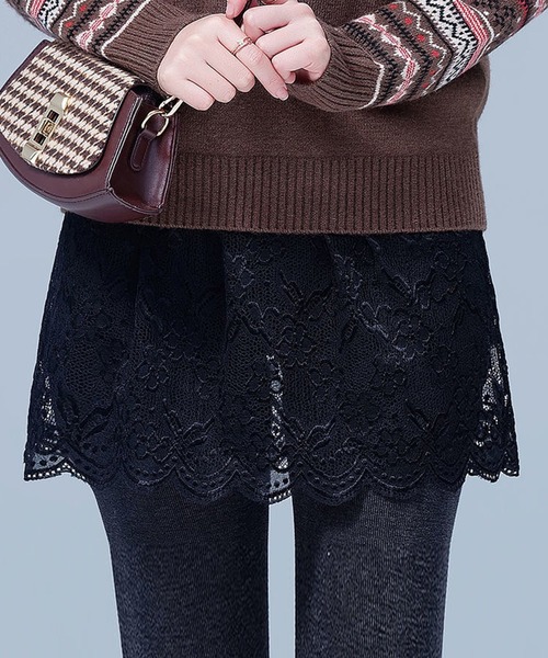 DAY CLOSET(デイ クローゼット)の「【重ねて穿くだけで涼やか&抜け感アップ】きれいめ スカラップヘム レイヤード レース スカート レディース(スカート・レディース・ホワイト/ブラック・M/L)」の9枚目の写真