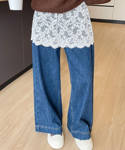 DAY CLOSET(デイ クローゼット)の「【重ねて穿くだけで涼やか&抜け感アップ】きれいめ スカラップヘム レイヤード レース スカート レディース(スカート・レディース・ホワイト/ブラック・M/L)」の6枚目の写真