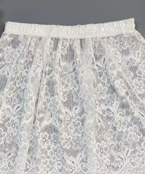 DAY CLOSET(デイ クローゼット)の「【重ねて穿くだけで涼やか&抜け感アップ】きれいめ スカラップヘム レイヤード レース スカート レディース(スカート・レディース・ホワイト/ブラック・M/L)」の16枚目の写真