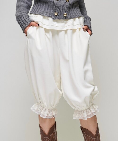 WHO'S WHO gallery(フーズフーギャラリー)の「【26AW LOOK掲載品番】フリルミディサーカスパンツ(その他パンツ・レディース・ブラウン/ブラック/アイボリー・FREE)」の5枚目の写真