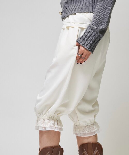 WHO'S WHO gallery(フーズフーギャラリー)の「【26AW LOOK掲載品番】フリルミディサーカスパンツ(その他パンツ・レディース・ブラウン/ブラック/アイボリー・FREE)」の7枚目の写真