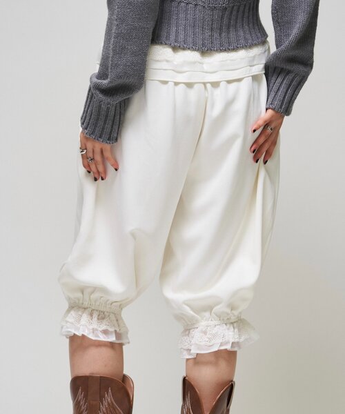 WHO'S WHO gallery(フーズフーギャラリー)の「【26AW LOOK掲載品番】フリルミディサーカスパンツ(その他パンツ・レディース・ブラウン/ブラック/アイボリー・FREE)」の8枚目の写真