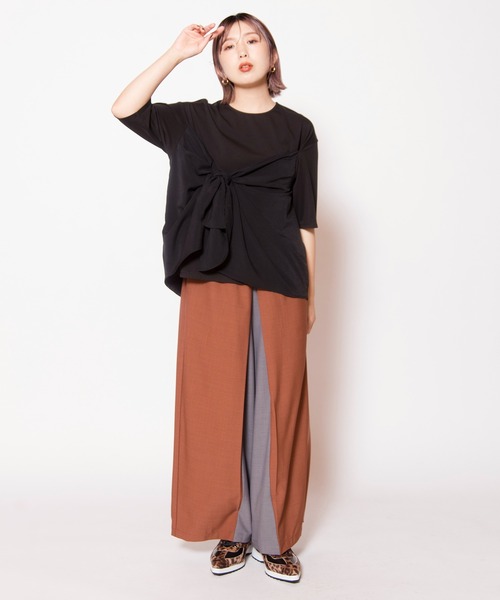 OSMOSIS(オズモーシス)の「ビスチェレイヤードTシャツ(Tシャツ/カットソー・レディース・ブラック/サックスブルー/ホワイト・ONE SIZE)」の20枚目の写真