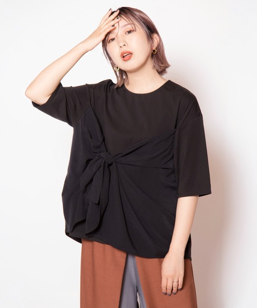 OSMOSIS(オズモーシス)の「ビスチェレイヤードTシャツ(Tシャツ/カットソー・レディース・ブラック/サックスブルー/ホワイト・ONE SIZE)」の22枚目の写真