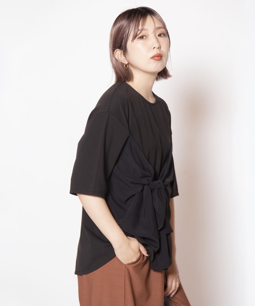 OSMOSIS(オズモーシス)の「ビスチェレイヤードTシャツ(Tシャツ/カットソー・レディース・ブラック/サックスブルー/ホワイト・ONE SIZE)」の13枚目の写真