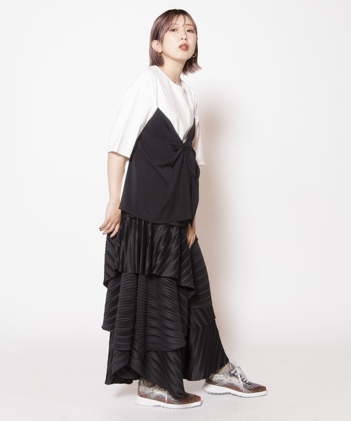 OSMOSIS(オズモーシス)の「ビスチェレイヤードTシャツ(Tシャツ/カットソー・レディース・ブラック/サックスブルー/ホワイト・ONE SIZE)」の6枚目の写真