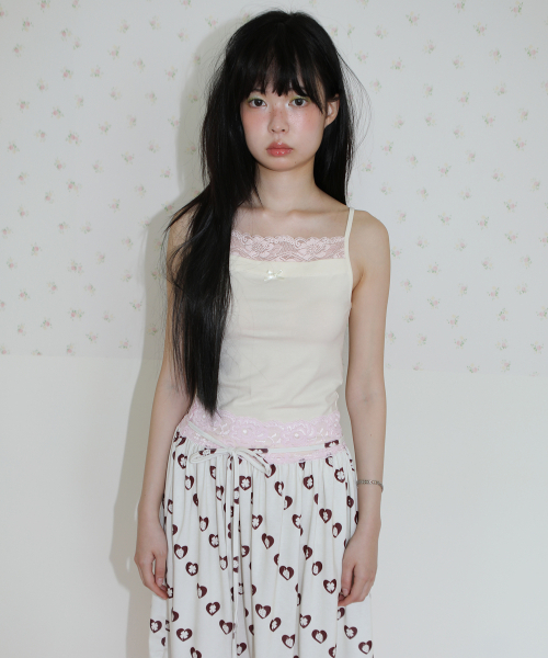 NOFFICIALNOFFICE(ノフィシャルノフィス)の「レーストリムキャミトップバニラ(Tシャツ/カットソー・レディース・その他・FREE)」の5枚目の写真