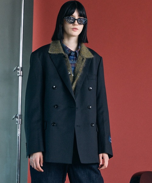 MAISON SPECIAL(メゾンスペシャル)の「《UNISEX》【Ermenegildo Zegna Fabric】Dress-Fit Double-breasted Tailored Jacket/【エルメネジルド・ゼニア ファブリック】ドレスフィットダブルテーラドジャケット【MAISON SPECIAL/メゾンスペシャル】■セットアップ対応■(テーラードジャケット・メンズ・ブラック・2/1/0)」の1枚目の写真