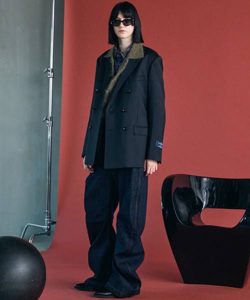 MAISON SPECIAL(メゾンスペシャル)の「《UNISEX》【Ermenegildo Zegna Fabric】Dress-Fit Double-breasted Tailored Jacket/【エルメネジルド・ゼニア ファブリック】ドレスフィットダブルテーラドジャケット【MAISON SPECIAL/メゾンスペシャル】■セットアップ対応■(テーラードジャケット・メンズ・ブラック・2/1/0)」の2枚目の写真