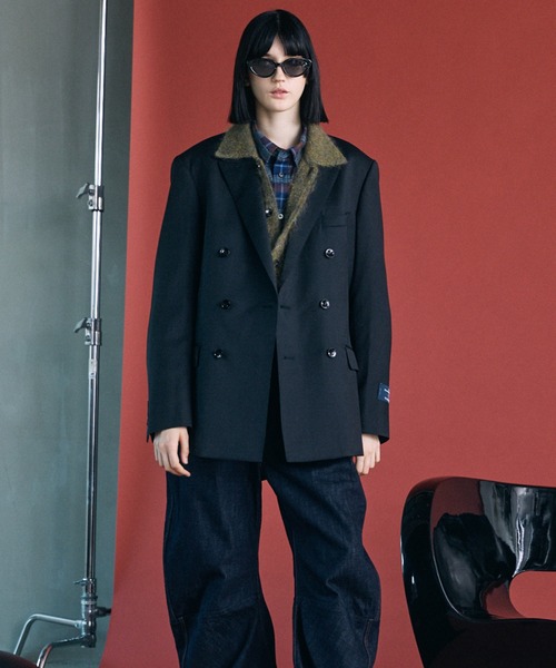 MAISON SPECIAL(メゾンスペシャル)の「《UNISEX》【Ermenegildo Zegna Fabric】Dress-Fit Double-breasted Tailored Jacket/【エルメネジルド・ゼニア ファブリック】ドレスフィットダブルテーラドジャケット【MAISON SPECIAL/メゾンスペシャル】■セットアップ対応■(テーラードジャケット・メンズ・ブラック・2/1/0)」の3枚目の写真