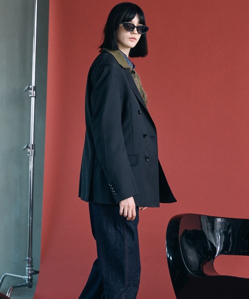MAISON SPECIAL(メゾンスペシャル)の「《UNISEX》【Ermenegildo Zegna Fabric】Dress-Fit Double-breasted Tailored Jacket/【エルメネジルド・ゼニア ファブリック】ドレスフィットダブルテーラドジャケット【MAISON SPECIAL/メゾンスペシャル】■セットアップ対応■(テーラードジャケット・メンズ・ブラック・2/1/0)」の4枚目の写真