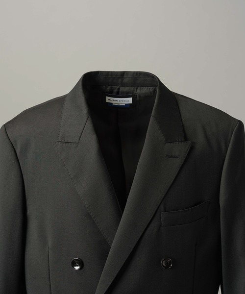 MAISON SPECIAL(メゾンスペシャル)の「《UNISEX》【Ermenegildo Zegna Fabric】Dress-Fit Double-breasted Tailored Jacket/【エルメネジルド・ゼニア ファブリック】ドレスフィットダブルテーラドジャケット【MAISON SPECIAL/メゾンスペシャル】■セットアップ対応■(テーラードジャケット・メンズ・ブラック・2/1/0)」の11枚目の写真