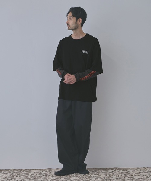 Dickies(ディッキーズ)の「【GENUINE Dickies/ジェニュイン ディッキーズ】刺繍 フェイクレイヤード ロングスリーブTシャツ(Tシャツ/カットソー・メンズ・ホワイト/ブラック・M/L/XL)」の10枚目の写真