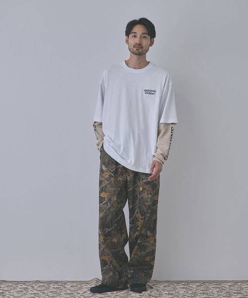 Dickies(ディッキーズ)の「【GENUINE Dickies/ジェニュイン ディッキーズ】刺繍 フェイクレイヤード ロングスリーブTシャツ(Tシャツ/カットソー・メンズ・ホワイト/ブラック・M/L/XL)」の13枚目の写真
