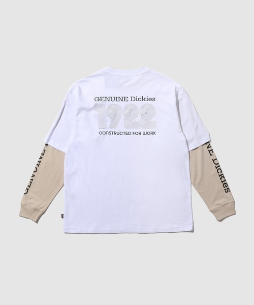Dickies(ディッキーズ)の「【GENUINE Dickies/ジェニュイン ディッキーズ】刺繍 フェイクレイヤード ロングスリーブTシャツ(Tシャツ/カットソー・メンズ・ホワイト/ブラック・M/L/XL)」の16枚目の写真